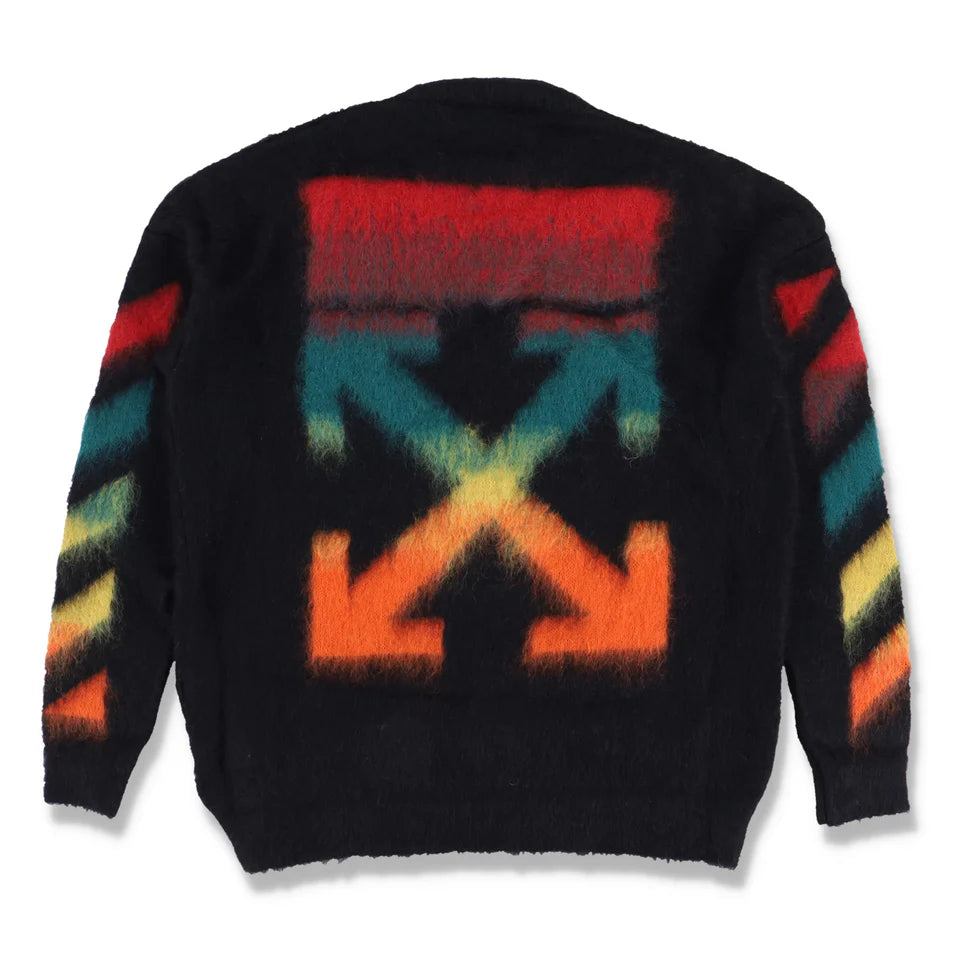 Off-White Black Brushed Mohair Arrows Oversized Sweater
