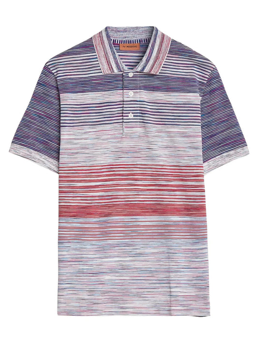MISSONI SPACE DYE POLO SHIRT PURPLE RED Size XL