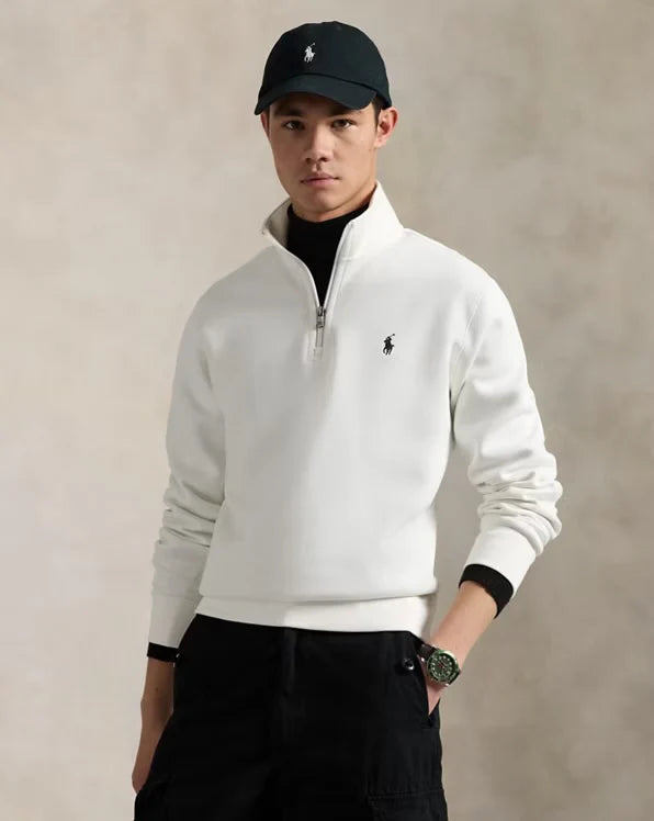Ralph Lauren Quarter Zip Sweatshirt (White)