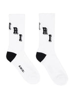 AMIRI COLLEGIATE TUBE SOCKS WHITE BLACK