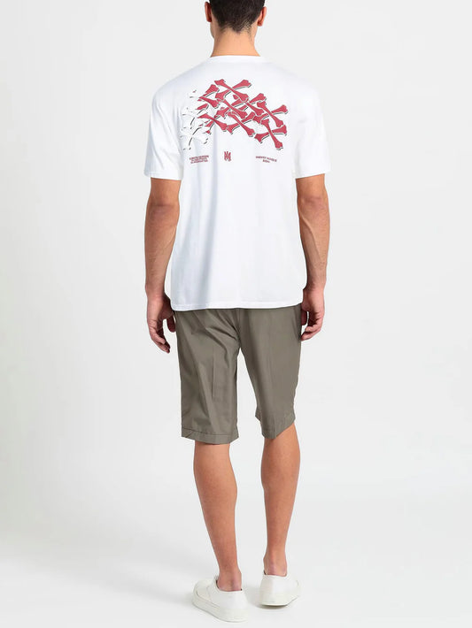AMIRI STACKED BONES QATAR TEE WHITE RED