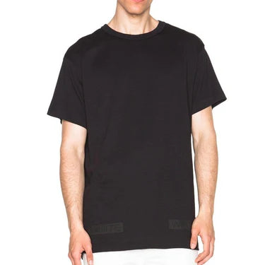 OFF-WHITE BLACK AND ORANGE VELVET BOX LOGO T-SHIRT