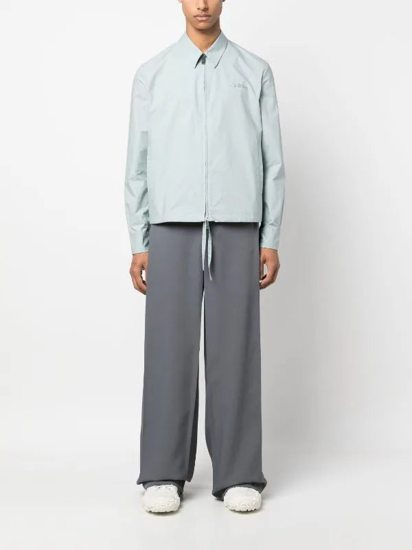 Off-White Ice Blue Embroidered Logo Zipped Light Jacket