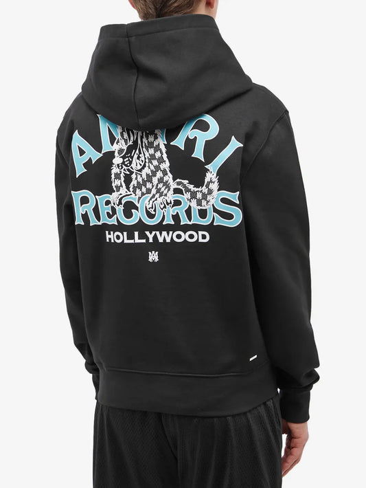 AMIRI RECORDS WOLF HOODIE BLACK