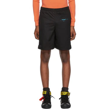 OFF-WHITE BLACK GRADIENT ARROW LOGO MESH SHORTS
