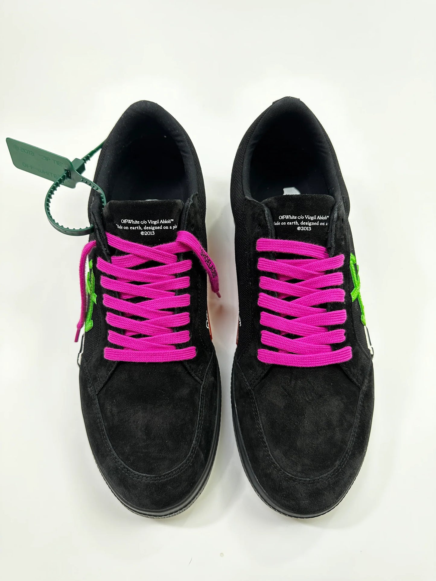 OFF WHITE VULCANIZED SNEAKERS BLACK/GREEN