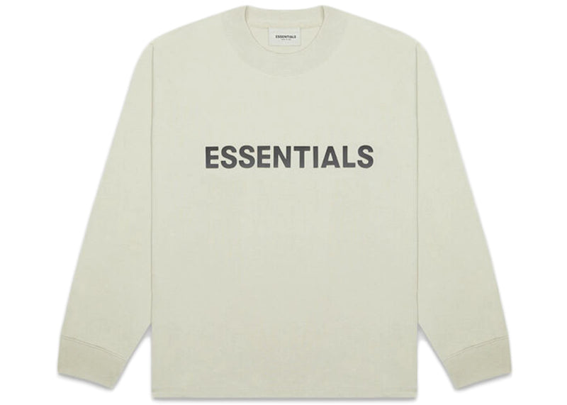 Essentials Boxy Long Sleeve T-Shirt Applique Logo Sage