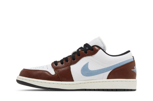 AJ1 Low SE Brown Blue Swoosh