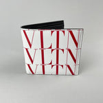 VALENTINO VLTN LEATHER WALLET WHITE/RED