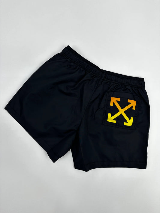 OFF WHITE GRADIENT ARROWS SWIM SHORTS BLACK