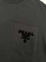 PRADA FELT LOGO POCKET TEE BLACK