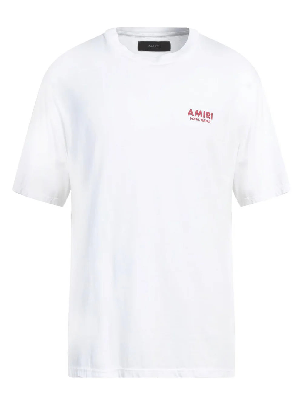 AMIRI STACKED BONES QATAR TEE WHITE RED