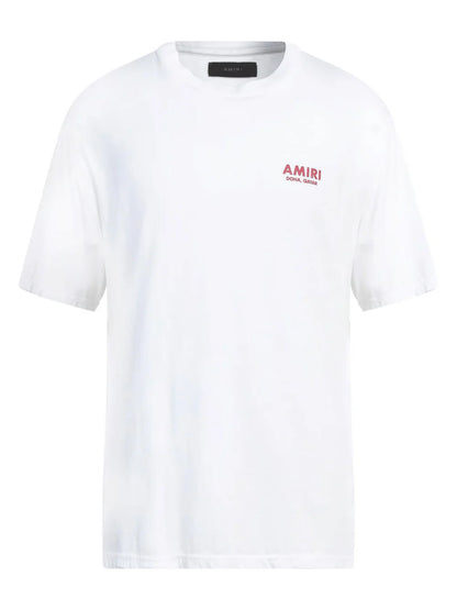 AMIRI STACKED BONES QATAR TEE WHITE RED