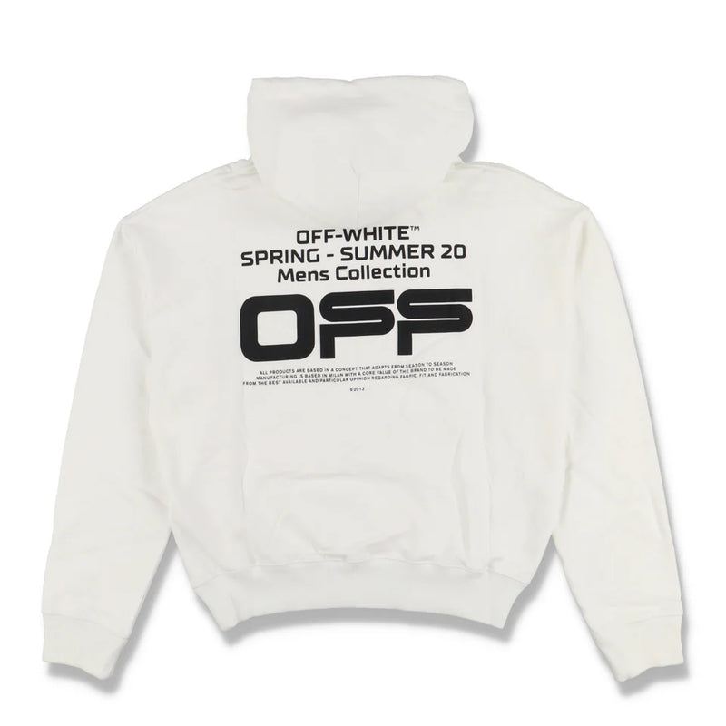 OFF-WHITE WHITE WAVY LINE LOGO OVERSIZED HOODIE