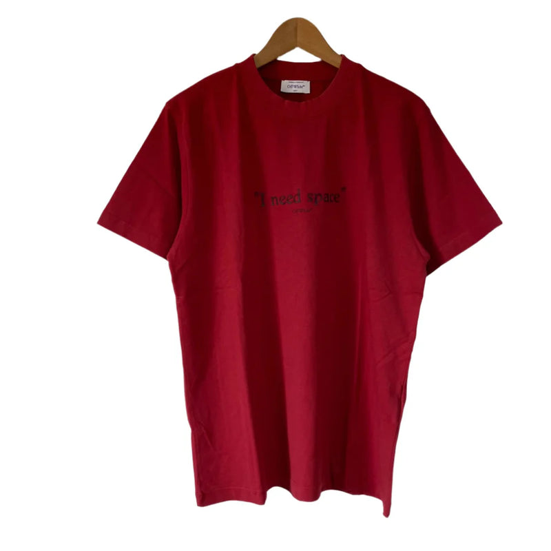 OFF-WHITE RED I NEED SPACE LOGO T-SHIRT