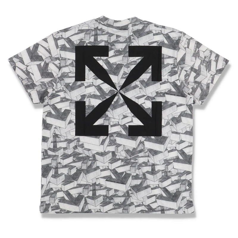 OFF-WHITE GREY ARROWS PATTERN OVERSIZED T-SHIRT