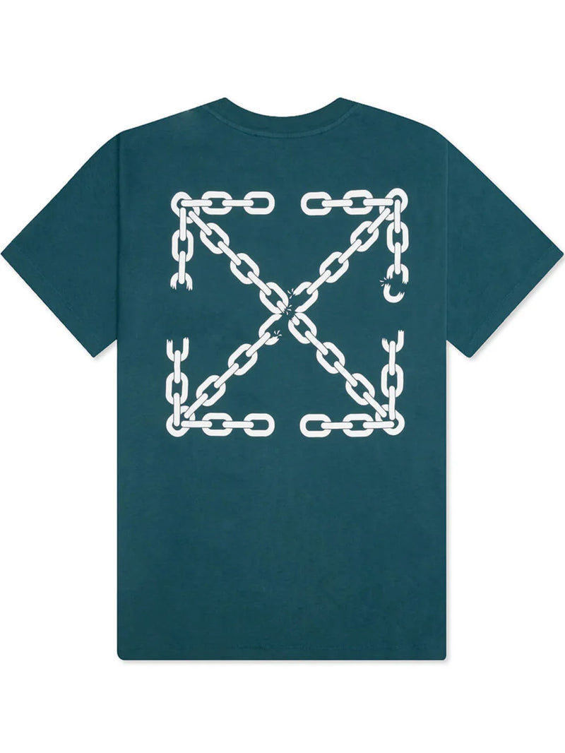 OFF-WHITE CHAIN ARROW TEE DUCK GREEN