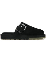 OFF-WHITE SUEDE SPONGESOLE CLOGS BLACK