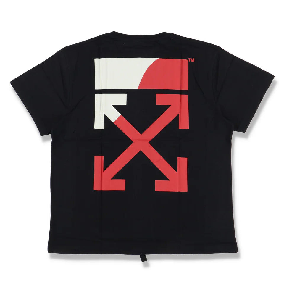 OFF-WHITE BLACK AND RED SPLIT ARROWS OVERSIZED T-SHIRT