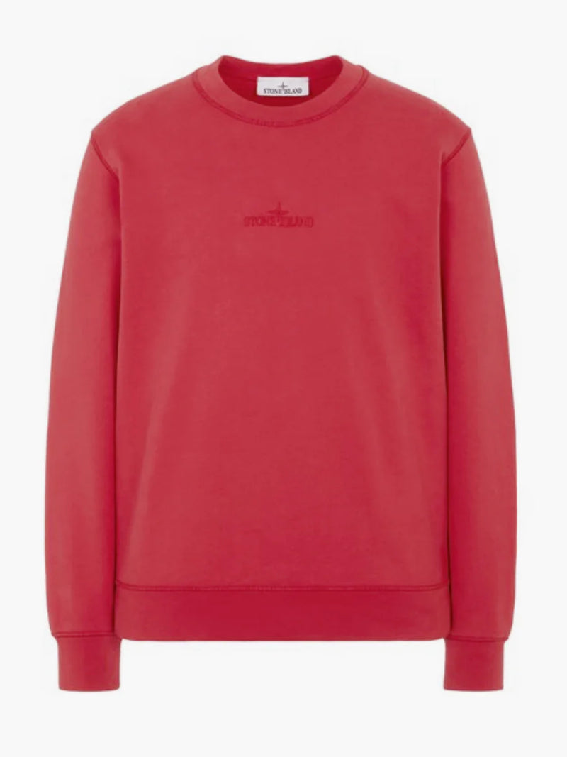 Stone Island Chest Logo Crewneck Sweatshirt (Red)