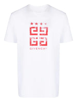 GIVENCHY 4G STARS LOGO TEE WHITE RED