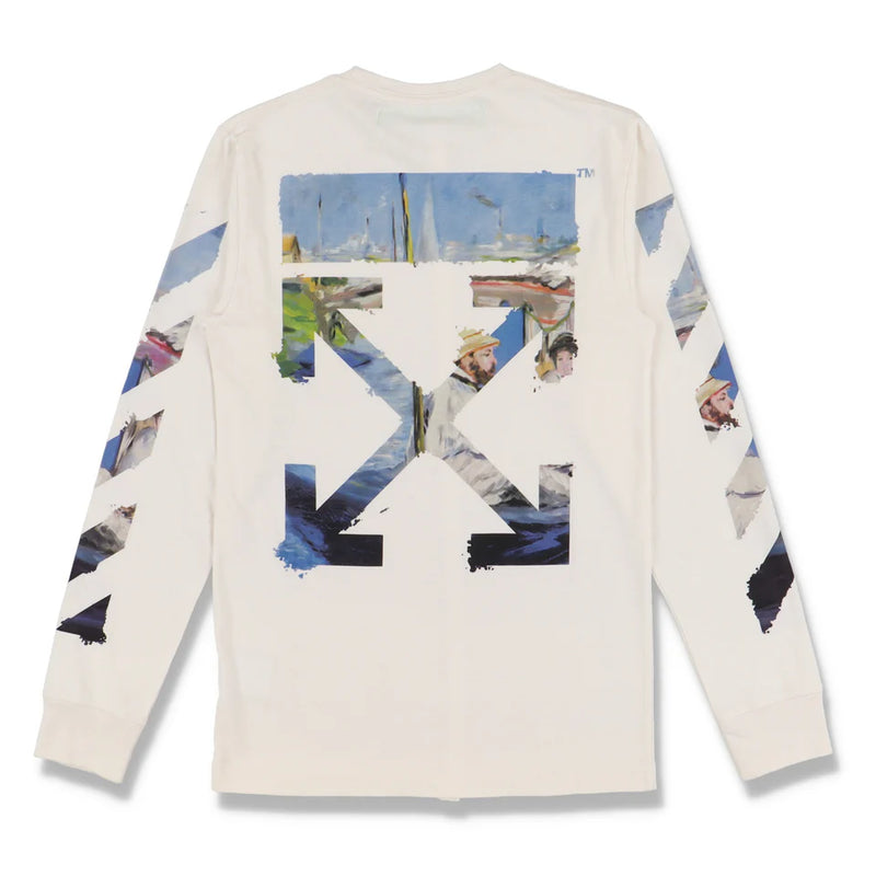 Off-White Cream Painting Arrows Long Sleeve T-Shirt