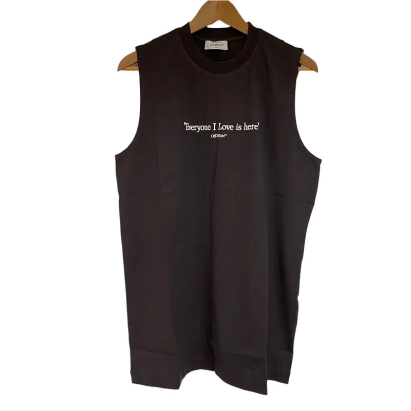 OFF-WHITE BROWN 'EVERYONE I LOVE IS HERE' TANK TOP