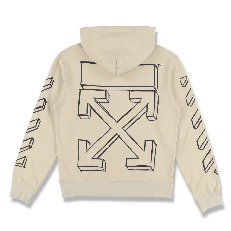 Off-White Beige 3D Marker Arrows Hoodie