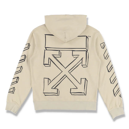 Off-White Beige 3D Marker Arrows Hoodie