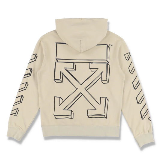 Off-White Beige 3D Marker Arrows Hoodie