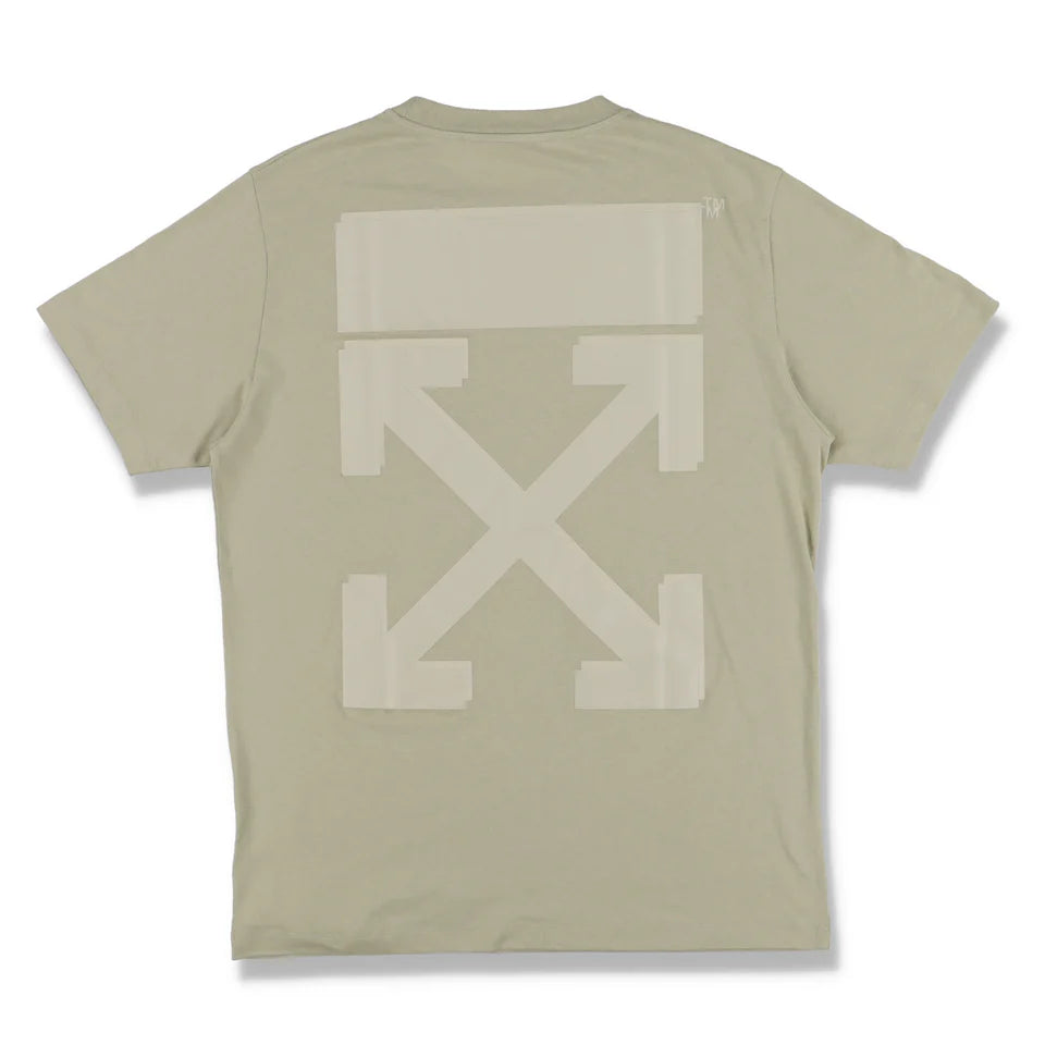 OFF-WHITE BEIGE RUBBER ARROWS LOGO T-SHIRT