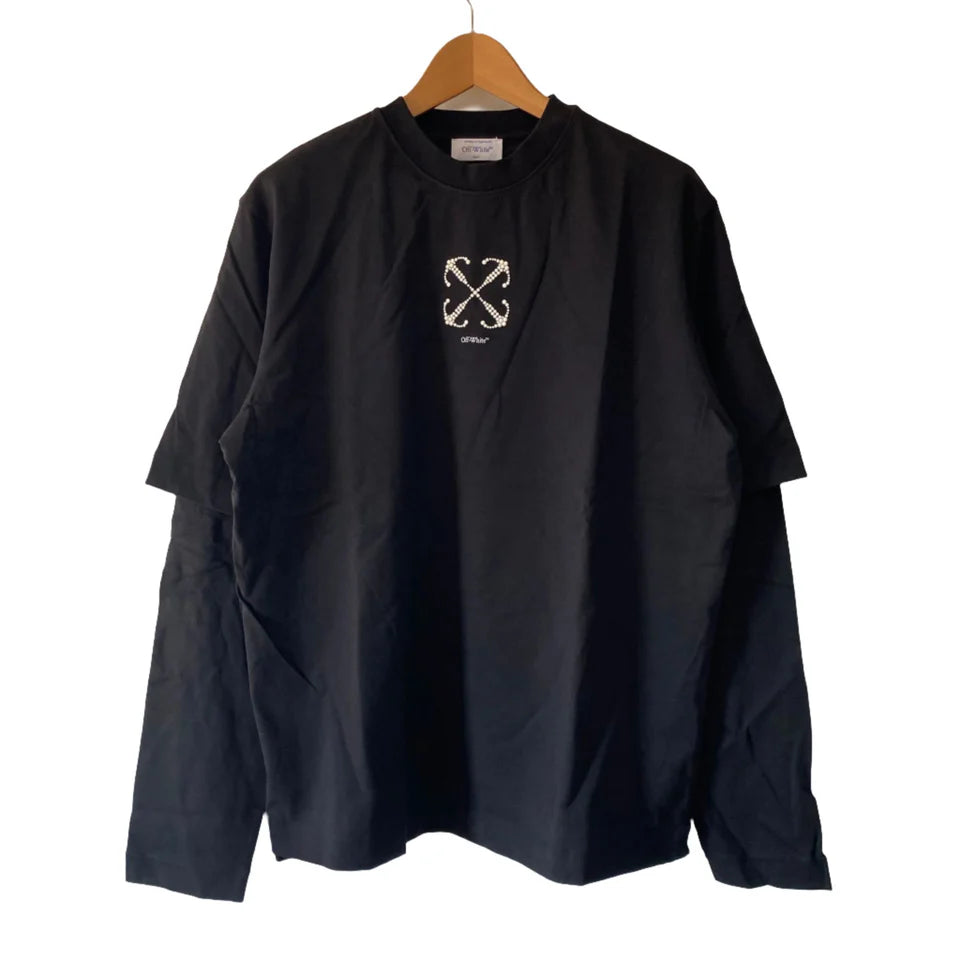 OFF-WHITE ARROW BLING DOUBLE LAYER LONG SLEEVE T-SHIRT