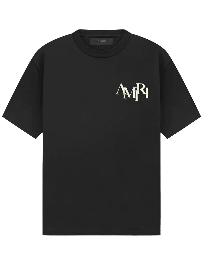 AMIRI STAGGERED LOGO TEE BLACK