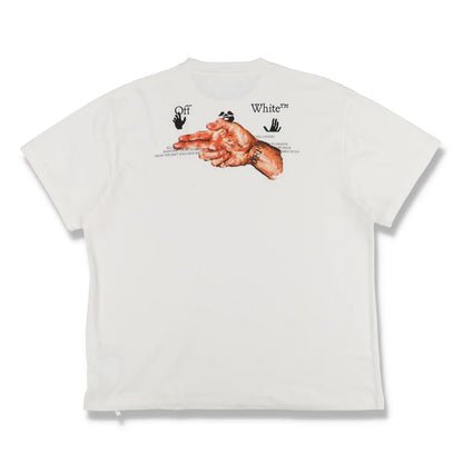 OFF-WHITE WHITE PASCAL HAND GUN LOGO OVERSIZED T-SHIRT