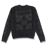 OFF-WHITE WASHED BLACK 3D LINE DIAG ARROWS LOGO SWEATSHIRT