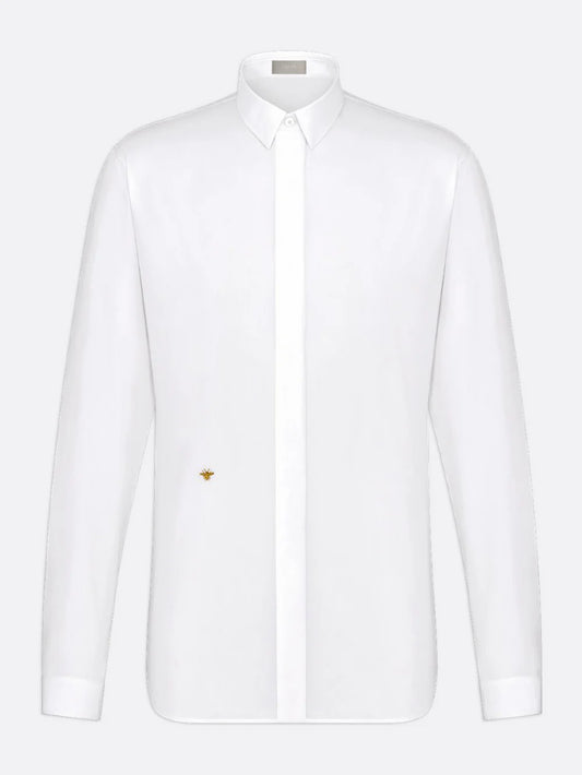 DIOR EMBROIDERED GOLD BEE SHIRT WHITE