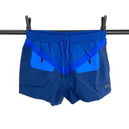 FENDI BUG EYE SWIM SHORTS BLUE