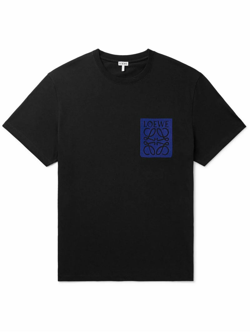 LOEWE ANAGRAM POCKET TEE BLACK BLUE