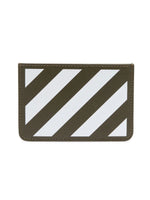 OFF-WHITE DIAG STRIPE CARD HOLDER MILITARY GREEN