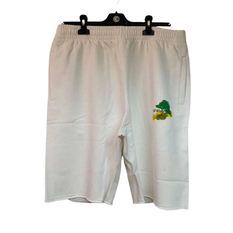 OFF-WHITE WHITE BRUSHSTROKE MULTICOLOURED ARROWS SWEATSHORTS