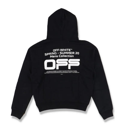 OFF-WHITE BLACK WAVY LINE LOGO OVERSIZED HOODIE