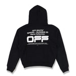 OFF-WHITE BLACK WAVY LINE LOGO OVERSIZED HOODIE