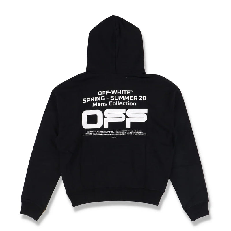 OFF-WHITE BLACK WAVY LINE LOGO OVERSIZED HOODIE