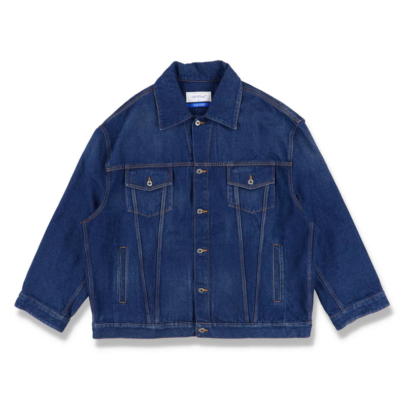 OFF-WHITE BLUE ARROW TAB OVERSIZED DENIM JACKET