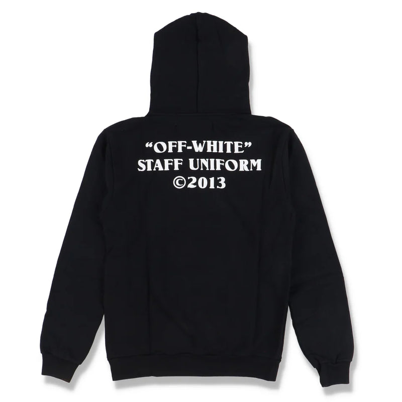 OFF-WHITE BLACK STAFF UNIFORM HOODIE