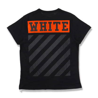 OFF-WHITE BLACK AND ORANGE VELVET BOX LOGO T-SHIRT
