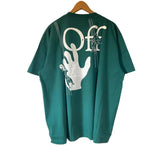 OFF-WHITE GREEN PAINTERS HAND LOGO OVERSIZED T-SHIRT