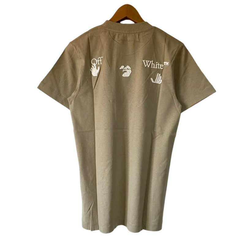 OFF-WHITE X BROWNS 50 BROWN RUBBERISED LOGO T-SHIRT