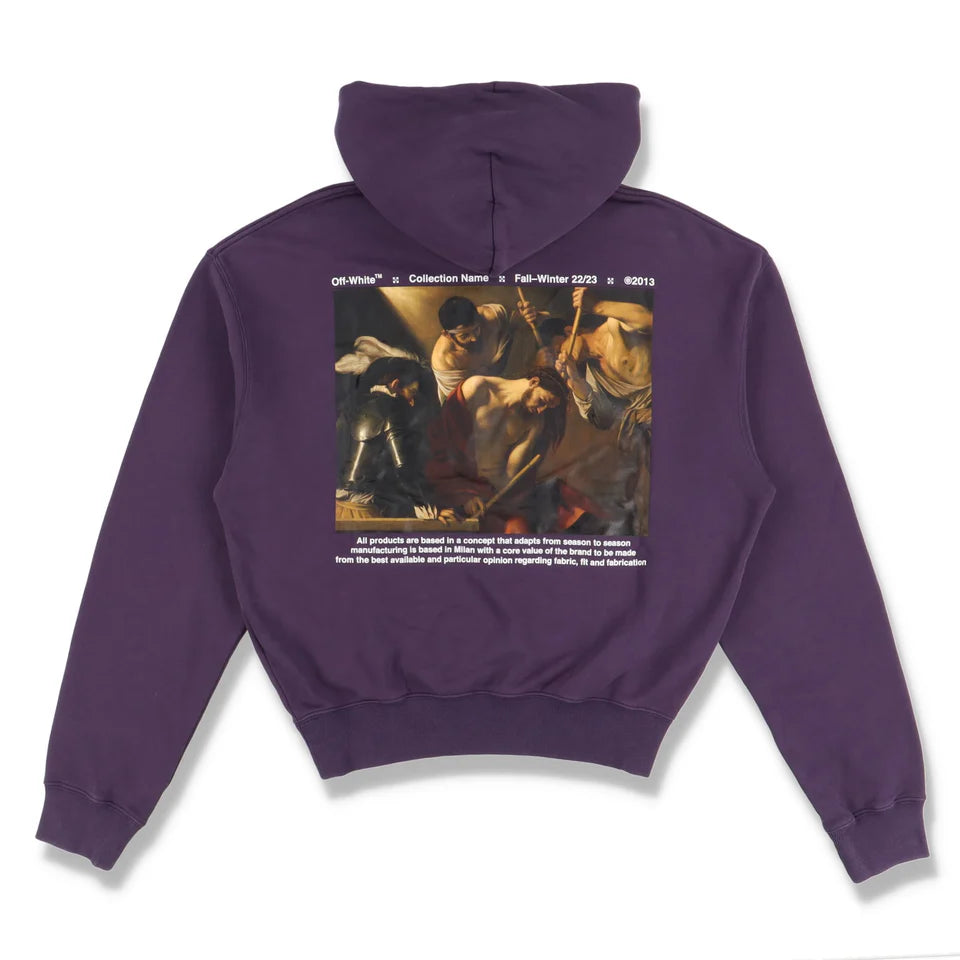 OFF-WHITE PURPLE CARAVAGGIO CROWNING OVERSIZED HOODIE