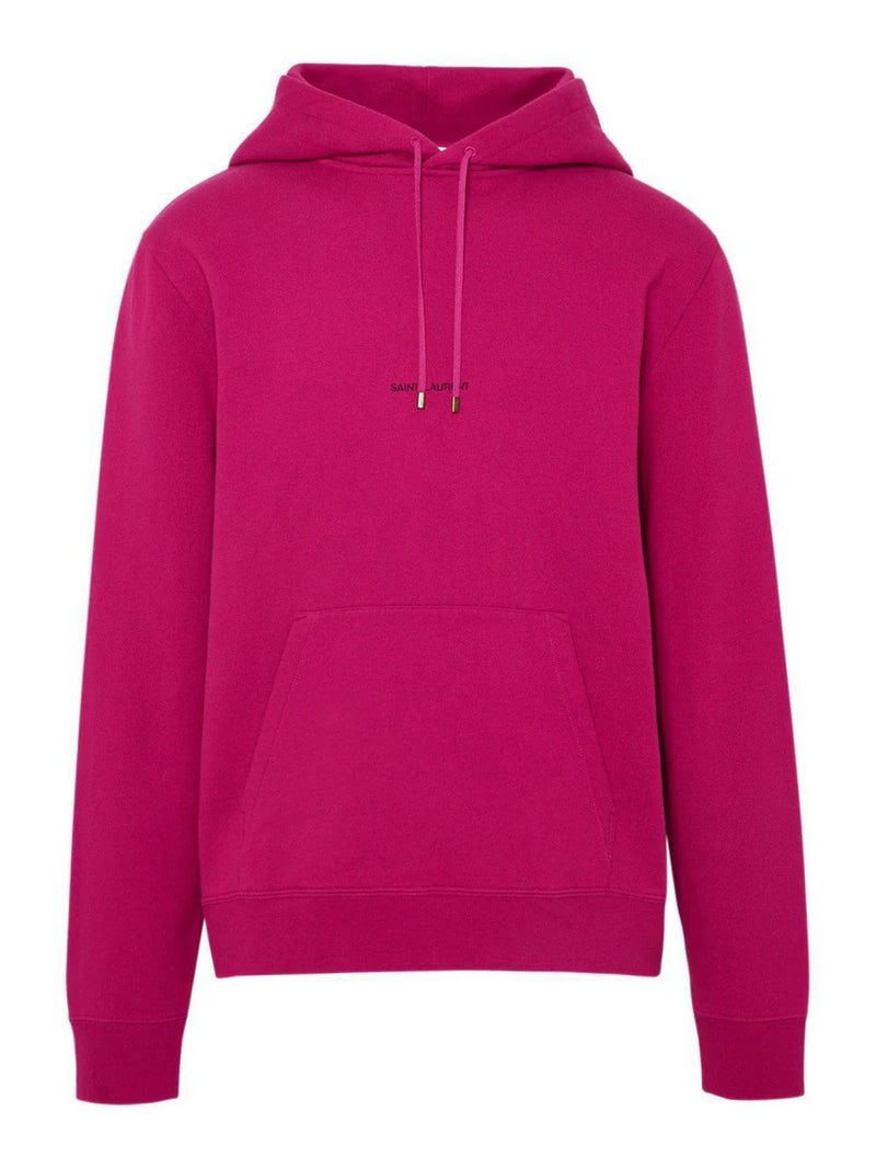 SAINT LAURENT LOGO HOODIE PINK